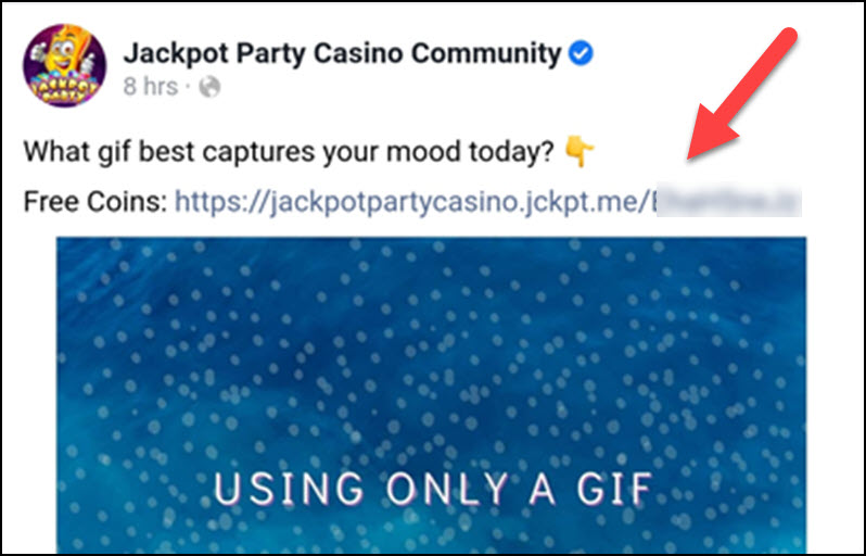 Free coins link on Facebook