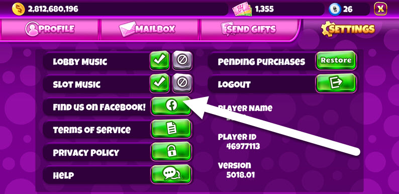 jackpot party casino find us on facebook button