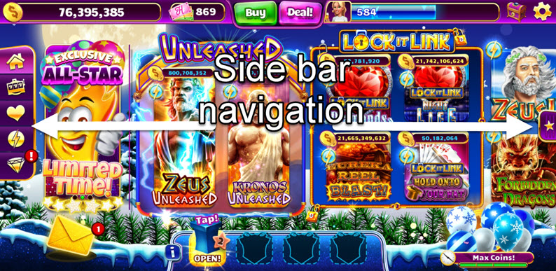 jackpot party sidebar navigation